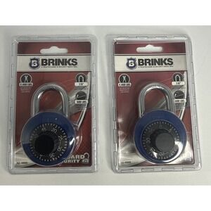 BRINKS 47mm Combination Lock Padlock 7/8 inch Standard Security • Blue‎ 2 Pack